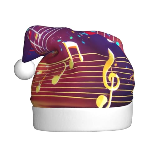 Bunte Musiknoten, Weihnachtsmütze, Weihnachtsmannmütze, Kostüm, Zubehör für Weihnachten, Neujahr, Urlaub, Party, Kopfbedeckung Bunte Musiknoten, Weihnachtsmütze, Weihnachtsmannmütze, Kostüm, Zubehör für Weihnachten, Neujahr, Urlaub, Party, Kopfbedeckung von HDSKFNS