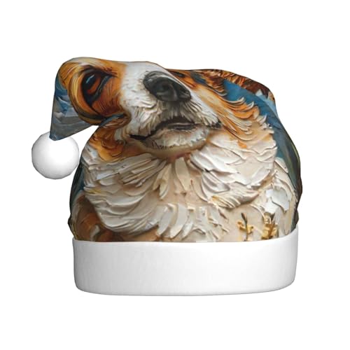 Corgi Weihnachtsmannhut Blumenmuster Frühling Garten Weihnachtsmann Hut Kostüm Zubehör für Weihnachten Neujahr Party Corgi Weihnachtsmannhut Blumenmuster Frühling Garten Weihnachtsmann Hut Kostüm Zubehör für Weihnachten Neujahr Party von HDSKFNS