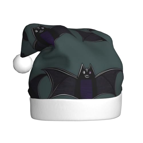 Fledermaus-Muster, Weihnachtsmütze, Weihnachtsmannmütze, Kostüm, Zubehör für Weihnachten, Neujahr, Urlaub, Party, Kopfbedeckung von HDSKFNS