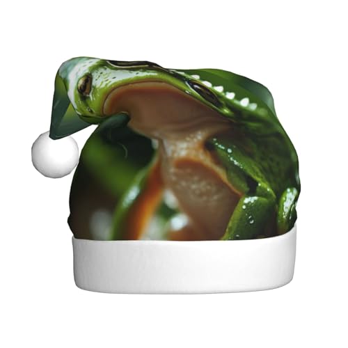 Frosch und Regen Weihnachtsmütze, Weihnachtsmannmütze, Kostüm, Zubehör für Weihnachten, Neujahr, Urlaub, Party, Kopfbedeckung von HDSKFNS