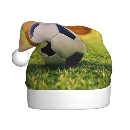 Fußball-Weihnachtsmütze, Weihnachtsmannmütze, Kostüm, Zubehör für Weihnachten, Neujahr, Urlaub, Party, Kopfbedeckung Fußball-Weihnachtsmütze, Weihnachtsmannmütze, Kostüm, Zubehör für Weihnachten, Neujahr, Urlaub, Party, Kopfbedeckung von HDSKFNS