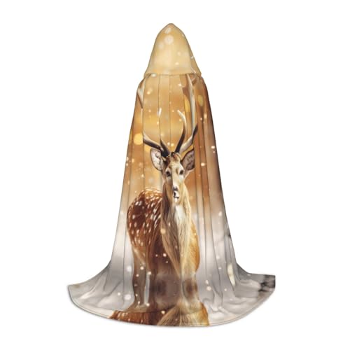 Goldener Hirsch Weihnachtsdruck Halloween Kapuzenumhang Maskerade Cosplay Kostüm Unisex Hexe Robe Umhang mit Kapuze Umhang, Schwarz, Large Goldener Hirsch Weihnachtsdruck Halloween Kapuzenumhang Maskerade Cosplay Kostüm Unisex Hexe Robe Umhang mit Kapuze Umhang, Schwarz, Large von HDSKFNS