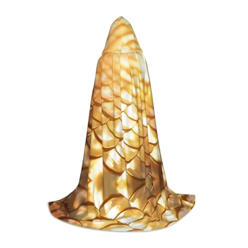 Goldener Meerjungfrauen-Umhang mit Kapuze, Maskerade, Cosplay-Kostüm, Unisex, Hexenmantel mit Kapuze, Schwarz, Small von HDSKFNS