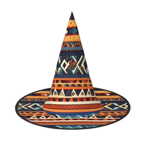 HDSKFNS Afrikanische Nationalmuster, Halloween-Hexenhut, Zaubererhut für Partys, perfektes Accessoire für Kostüme, Urlaubsparty von HDSKFNS