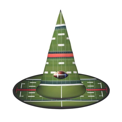 HDSKFNS American Football Feld- und Ball-Druck, Halloween-Hexenhut, Zaubererhut für Partys, perfektes Accessoire für Kostüme, Urlaubsparty von HDSKFNS