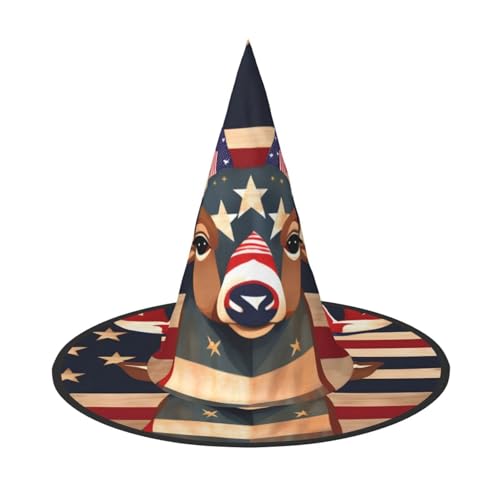 HDSKFNS Amerikanische Flagge Hirsch Druck Halloween Hexenhut Zauberer Hut für Partys Perfektes Accessoire für Kostüme Urlaub Party HDSKFNS Amerikanische Flagge Hirsch Druck Halloween Hexenhut Zauberer Hut für Partys Perfektes Accessoire für Kostüme Urlaub Party von HDSKFNS