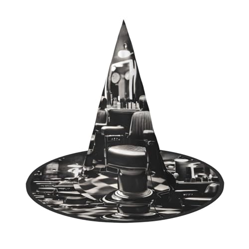 HDSKFNS Barber Shop Monochromer Stil Druck Halloween Hexenhut Zauberer Hut für Partys Perfektes Accessoire für Kostüme Urlaub Party HDSKFNS Barber Shop Monochromer Stil Druck Halloween Hexenhut Zauberer Hut für Partys Perfektes Accessoire für Kostüme Urlaub Party von HDSKFNS