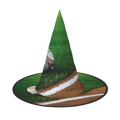 HDSKFNS Baseball-Hut, Motiv: Gras, Softball-Druck, Halloween, Hexenhut, Zaubererhut für Partys, perfektes Accessoire für Kostüme, Urlaubsparty HDSKFNS Baseball-Hut, Motiv: Gras, Softball-Druck, Halloween, Hexenhut, Zaubererhut für Partys, perfektes Accessoire für Kostüme, Urlaubsparty von HDSKFNS
