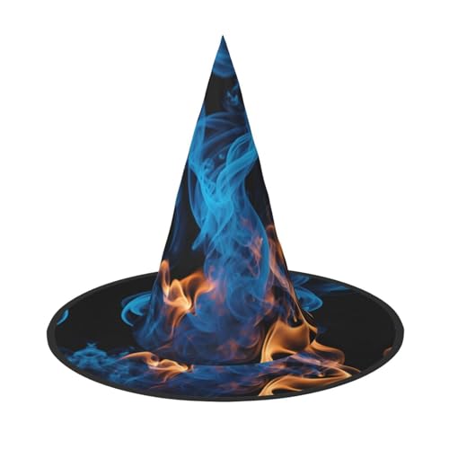 HDSKFNS Blauer Flamme Druck Halloween Hexenhut Zauberer Hut für Partys Perfektes Accessoire für Kostüme Urlaub Party HDSKFNS Blauer Flamme Druck Halloween Hexenhut Zauberer Hut für Partys Perfektes Accessoire für Kostüme Urlaub Party von HDSKFNS