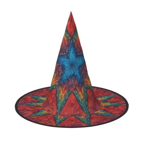HDSKFNS Bunter Stern 1 Druck Halloween Hexenhut Zauberer Hut für Partys perfektes Accessoire für Kostüme Urlaub Party HDSKFNS Bunter Stern 1 Druck Halloween Hexenhut Zauberer Hut für Partys perfektes Accessoire für Kostüme Urlaub Party von HDSKFNS