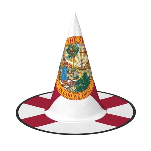 HDSKFNS Flagge von Florida, Halloween-Hexenhut, Zaubererhut für Partys, perfektes Accessoire für Kostüme, Urlaubsparty HDSKFNS Flagge von Florida, Halloween-Hexenhut, Zaubererhut für Partys, perfektes Accessoire für Kostüme, Urlaubsparty von HDSKFNS