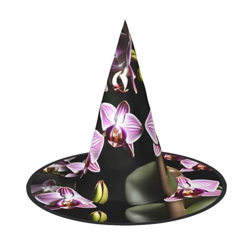 HDSKFNS Glocke Orchidee Muster Druck Halloween Hexenhut Zauberer Hut für Partys Perfektes Accessoire für Kostüme Urlaub Party HDSKFNS Glocke Orchidee Muster Druck Halloween Hexenhut Zauberer Hut für Partys Perfektes Accessoire für Kostüme Urlaub Party von HDSKFNS