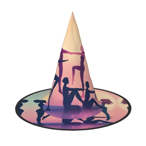 HDSKFNS Gymnastik Spiel Druck Halloween Hexenhut Zauberer Hut für Partys Perfektes Accessoire für Kostüme Urlaub Party von HDSKFNS