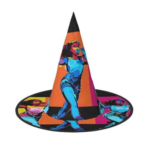 HDSKFNS Gymnastik Spiel Druck Halloween Hexenhut Zauberer Hut für Partys Perfektes Accessoire für Kostüme Urlaub Party von HDSKFNS