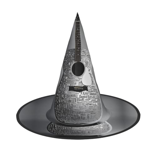 HDSKFNS Halloween-Hexenhut mit Gitarrenmuster, Zaubererhut für Partys, perfektes Accessoire für Kostüme, Urlaubsparty HDSKFNS Halloween-Hexenhut mit Gitarrenmuster, Zaubererhut für Partys, perfektes Accessoire für Kostüme, Urlaubsparty von HDSKFNS