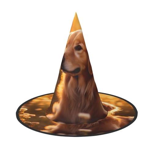 HDSKFNS Halloween-Hexenhut mit Hund und Blumendruck, Zaubererhut für Partys, perfektes Accessoire für Kostüme, Urlaubsparty HDSKFNS Halloween-Hexenhut mit Hund und Blumendruck, Zaubererhut für Partys, perfektes Accessoire für Kostüme, Urlaubsparty von HDSKFNS