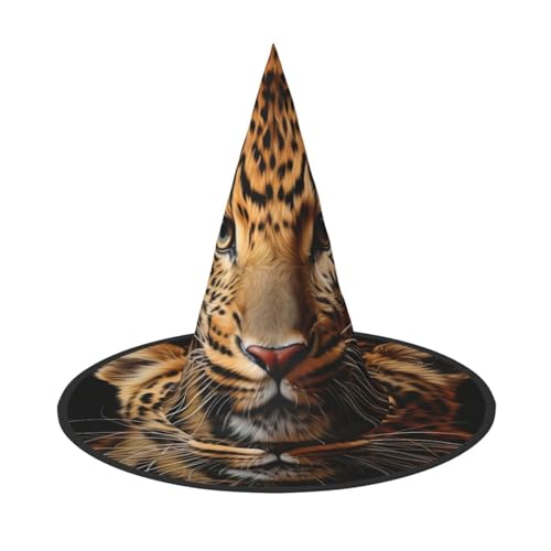 HDSKFNS Halloween-Hexenhut mit Leopardenmuster, Zaubererhut für Partys, perfektes Accessoire für Kostüme, Urlaubspartys HDSKFNS Halloween-Hexenhut mit Leopardenmuster, Zaubererhut für Partys, perfektes Accessoire für Kostüme, Urlaubspartys von HDSKFNS