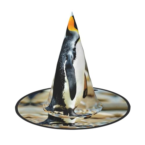 HDSKFNS Halloween-Hexenhut mit Pinguin-Druck, Zaubererhut für Partys, perfektes Accessoire für Kostüme, Urlaubsparty von HDSKFNS