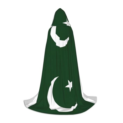 HDSKFNS Halloween-Umhang mit Pakistan-Flagge und Kapuze, Maskerade, Cosplay-Kostüm, Unisex, Hexenmantel mit Kapuze, Schwarz, Small von HDSKFNS