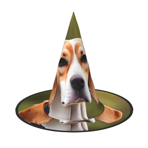 HDSKFNS Hexenhut mit Beagle-Motiv, Halloween-Hexenhut, Zaubererhut für Partys, perfektes Accessoire für Kostüme, Urlaubsparty von HDSKFNS