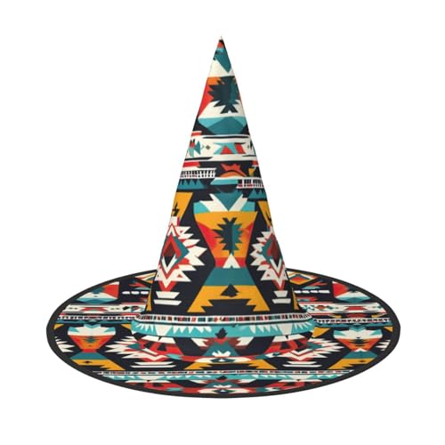 HDSKFNS Indianer-Muster Druck Halloween Hexenhut Zauberer Hut für Partys Perfektes Accessoire für Kostüme Urlaub Party von HDSKFNS