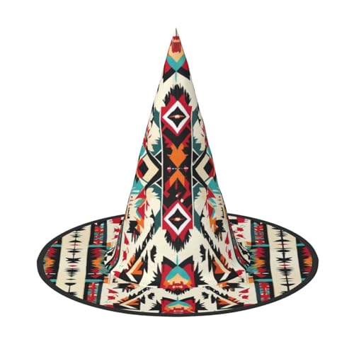 HDSKFNS Indianer-Muster Druck Halloween Hexenhut Zauberer Hut für Partys Perfektes Accessoire für Kostüme Urlaub Party HDSKFNS Indianer-Muster Druck Halloween Hexenhut Zauberer Hut für Partys Perfektes Accessoire für Kostüme Urlaub Party von HDSKFNS