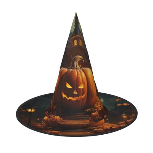 HDSKFNS Kürbis Halloween Druck Halloween Hexenhut Zauberer Hut für Partys Perfektes Accessoire für Kostüme Urlaub Party von HDSKFNS