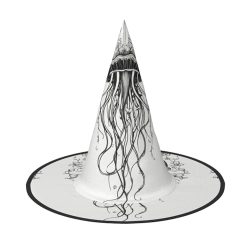 HDSKFNS Quallenmuster-Druck, Halloween-Hexenhut, Zaubererhut für Partys, perfektes Accessoire für Kostüme, Urlaubsparty HDSKFNS Quallenmuster-Druck, Halloween-Hexenhut, Zaubererhut für Partys, perfektes Accessoire für Kostüme, Urlaubsparty von HDSKFNS