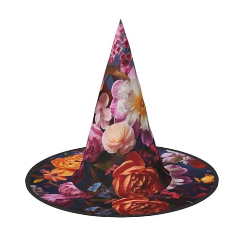 HDSKFNS Schöne Blumen 2 Druck Halloween Hexenhut Zauberer Hut für Partys Perfektes Accessoire für Kostüme Urlaub Party HDSKFNS Schöne Blumen 2 Druck Halloween Hexenhut Zauberer Hut für Partys Perfektes Accessoire für Kostüme Urlaub Party von HDSKFNS