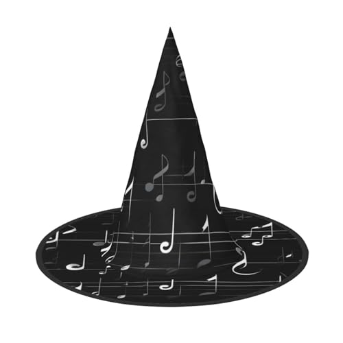 HDSKFNS Schwarzer Hexenhut mit Musiknoten für Halloween, Zaubererhut für Partys, perfektes Accessoire für Kostüme, Urlaubsparty HDSKFNS Schwarzer Hexenhut mit Musiknoten für Halloween, Zaubererhut für Partys, perfektes Accessoire für Kostüme, Urlaubsparty von HDSKFNS
