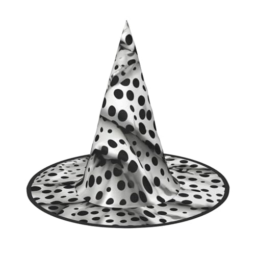 HDSKFNS Schwarzer Hexenhut mit Punktemuster, Hexenhut, Zaubererhut für Partys, perfektes Accessoire für Kostüme, Urlaubspartys von HDSKFNS