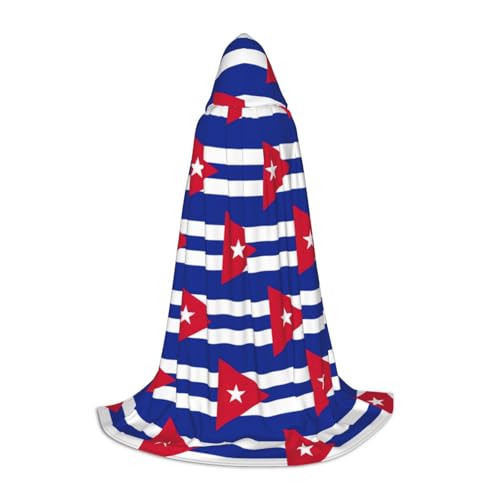 HDSKFNS Umhang mit kubanischer Flagge, Halloween, Kapuzenumhang, Maskerade, Cosplay-Kostüm, Unisex, Hexenmantel mit Kapuze, Schwarz, Medium von HDSKFNS