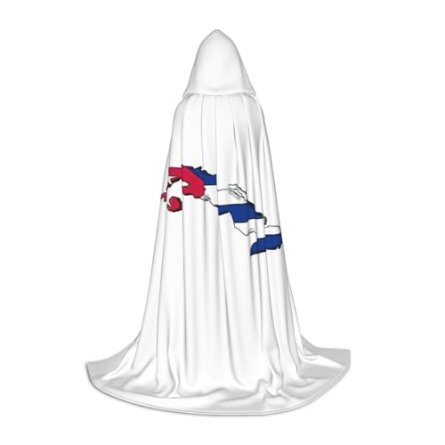 HDSKFNS Umhang mit kubanischer Flagge, mit Kapuze, Maskerade, Cosplay, Kostüm, Unisex, Hexenmantel, Umhang mit Kapuze, Schwarz, Large von HDSKFNS