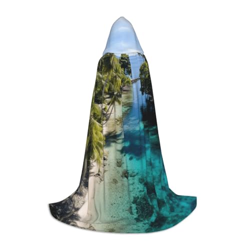 HDSKFNS Weißer Strand-Druck, Halloween-Kapuzenumhang, Maskerade, Cosplay-Kostüm, Unisex, Hexenmantel mit Kapuze, Umhang, Schwarz, Large HDSKFNS Weißer Strand-Druck, Halloween-Kapuzenumhang, Maskerade, Cosplay-Kostüm, Unisex, Hexenmantel mit Kapuze, Umhang, Schwarz, Large von HDSKFNS
