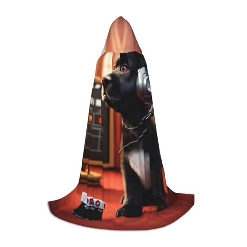 HDSKFNS Welpen-Hunde-Aufdruck, Halloween-Kapuzenumhang, Maskerade, Cosplay-Kostüm, Unisex, Hexenmantel mit Kapuze, Umhang, Schwarz, Large HDSKFNS Welpen-Hunde-Aufdruck, Halloween-Kapuzenumhang, Maskerade, Cosplay-Kostüm, Unisex, Hexenmantel mit Kapuze, Umhang, Schwarz, Large von HDSKFNS