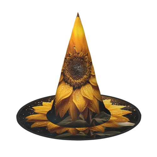 HDSKFNS Wunderschöner Sonnenblumen-Hut mit 4 Drucken, Halloween-Hexenhut, Zaubererhut für Partys, perfektes Accessoire für Kostüme, Urlaubspartys HDSKFNS Wunderschöner Sonnenblumen-Hut mit 4 Drucken, Halloween-Hexenhut, Zaubererhut für Partys, perfektes Accessoire für Kostüme, Urlaubspartys von HDSKFNS