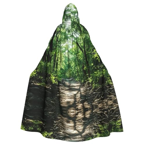 Halloween-Kapuzenumhang mit Landschaftsbäumen, für Damen und Herren, Hexenumhang, Robe, Karneval, Cosplay, Kostüm, Partys, Schwarz von HDSKFNS