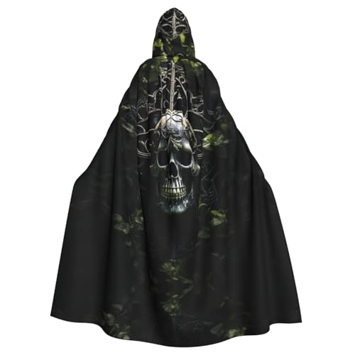Halloween-Kapuzenumhang mit Totenköpfen für Damen und Herren, Hexenumhang, Robe, Karneval, Cosplay, Kostüm, Partys, Schwarz von HDSKFNS