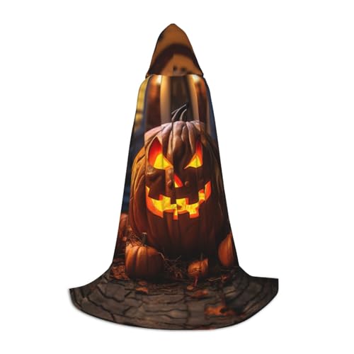 Halloween Kürbis 3 Druck Halloween Kapuzenumhang Maskerade Cosplay Kostüm Unisex Hexe Robe Umhang mit Kapuze Umhang, Schwarz, Small Halloween Kürbis 3 Druck Halloween Kapuzenumhang Maskerade Cosplay Kostüm Unisex Hexe Robe Umhang mit Kapuze Umhang, Schwarz, Small von HDSKFNS