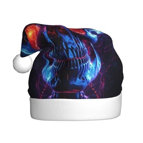 Halloween-Totenkopf-Weihnachtsmütze, Weihnachtsmannmütze, Kostüm, Zubehör für Weihnachten, Neujahr, Urlaub, Party, Kopfbedeckung von HDSKFNS