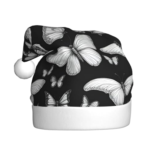 Handgezeichnete Schmetterlings-Weihnachtsmütze, Weihnachtsmannmütze, Kostüm, Zubehör für Weihnachten, Neujahr, Urlaub, Party, Kopfbedeckung Handgezeichnete Schmetterlings-Weihnachtsmütze, Weihnachtsmannmütze, Kostüm, Zubehör für Weihnachten, Neujahr, Urlaub, Party, Kopfbedeckung von HDSKFNS