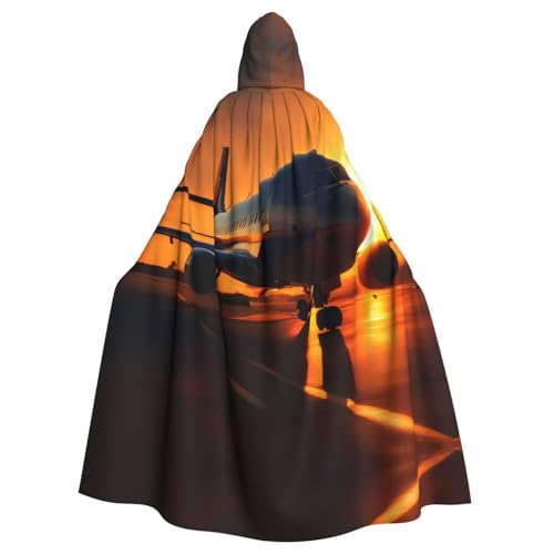 Hexenumhang mit Flugzeug bei Sonnenuntergang, Halloween, Weihnachten, Karneval, Cosplay, Kostüm, Party, Umhang, Schwarz Hexenumhang mit Flugzeug bei Sonnenuntergang, Halloween, Weihnachten, Karneval, Cosplay, Kostüm, Party, Umhang, Schwarz von HDSKFNS