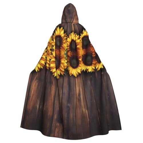 Hexenumhang mit Sonnenblume auf Holzplanke, Halloween, Weihnachten, Karneval, Cosplay, Kostüm, Party, Umhang, Schwarz Hexenumhang mit Sonnenblume auf Holzplanke, Halloween, Weihnachten, Karneval, Cosplay, Kostüm, Party, Umhang, Schwarz von HDSKFNS
