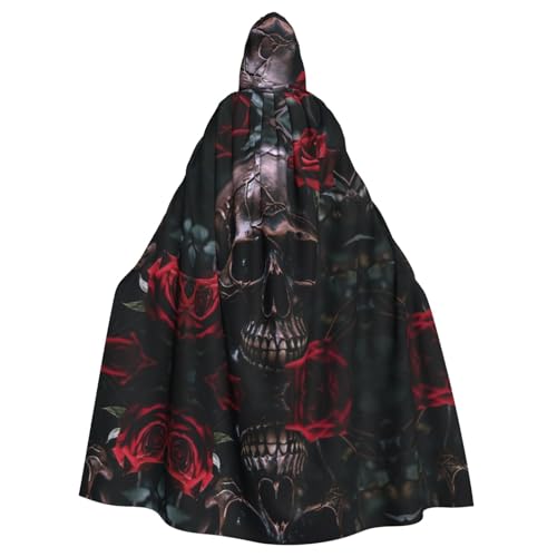Hexenumhang mit Totenkopf und roter Rose, Halloween, Weihnachten, Karneval, Cosplay, Kostüm, Party-Umhang Hexenumhang mit Totenkopf und roter Rose, Halloween, Weihnachten, Karneval, Cosplay, Kostüm, Party-Umhang von HDSKFNS