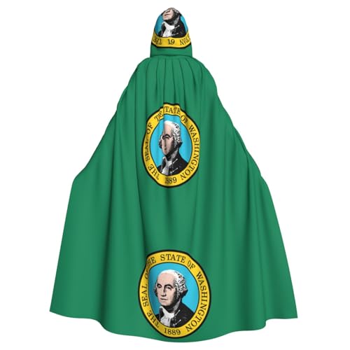 Hexenumhang mit Washington-Flagge, Halloween, Weihnachten, Karneval, Cosplay, Kostüm, Party, Umhang, Schwarz Hexenumhang mit Washington-Flagge, Halloween, Weihnachten, Karneval, Cosplay, Kostüm, Party, Umhang, Schwarz von HDSKFNS