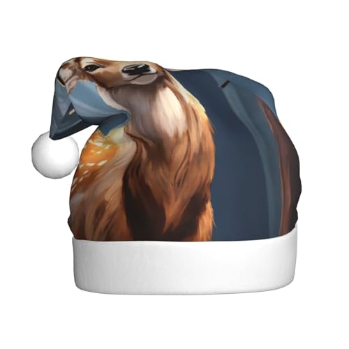 Hirsch-Weihnachtsmütze, Weihnachtsmannmütze, Kostümzubehör für Weihnachten, Neujahr, Urlaub, Party, Kopfbedeckung Hirsch-Weihnachtsmütze, Weihnachtsmannmütze, Kostümzubehör für Weihnachten, Neujahr, Urlaub, Party, Kopfbedeckung von HDSKFNS