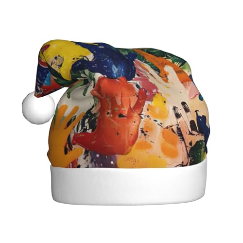 Kinder-Handabdruck, Weihnachtsmütze, Weihnachtsmannmütze, Kostüm, Zubehör für Weihnachten, Neujahr, Urlaub, Party, Kopfbedeckung Kinder-Handabdruck, Weihnachtsmütze, Weihnachtsmannmütze, Kostüm, Zubehör für Weihnachten, Neujahr, Urlaub, Party, Kopfbedeckung von HDSKFNS