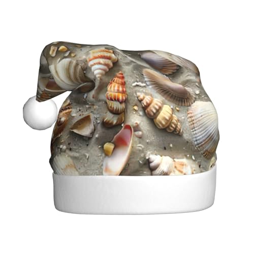 Muscheln Sand Weihnachtsmütze Nikolausmütze Kostüm Zubehör für Weihnachten Neujahr Urlaub Party Kopfbedeckung von HDSKFNS