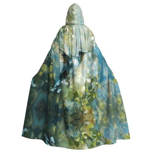 Ölgemälde-Druck, Halloween-Kapuzenumhang für Damen und Herren, Hexenumhang, Robe, Karneval, Cosplay, Kostüm, Partys, Schwarz von HDSKFNS