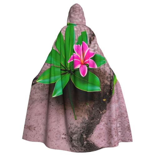 Rosafarbener Umhang mit tropischer Pflanze, Halloween-Kapuzenumhang für Damen und Herren, Hexenumhang, Robe, Karneval, Cosplay, Kostümpartys von HDSKFNS